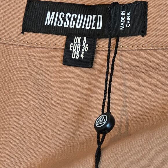 Misguided Sorset Waist Poplin Shirt Button-up Shirt Dress Sz 4 - Picture 6 of 9
